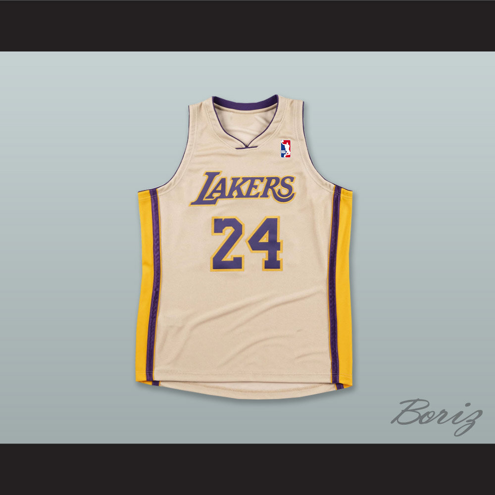 K. Bryant 24 Los Angeles Tan Modern Basketball Jersey with League Logo Tribute Patch — BORIZ